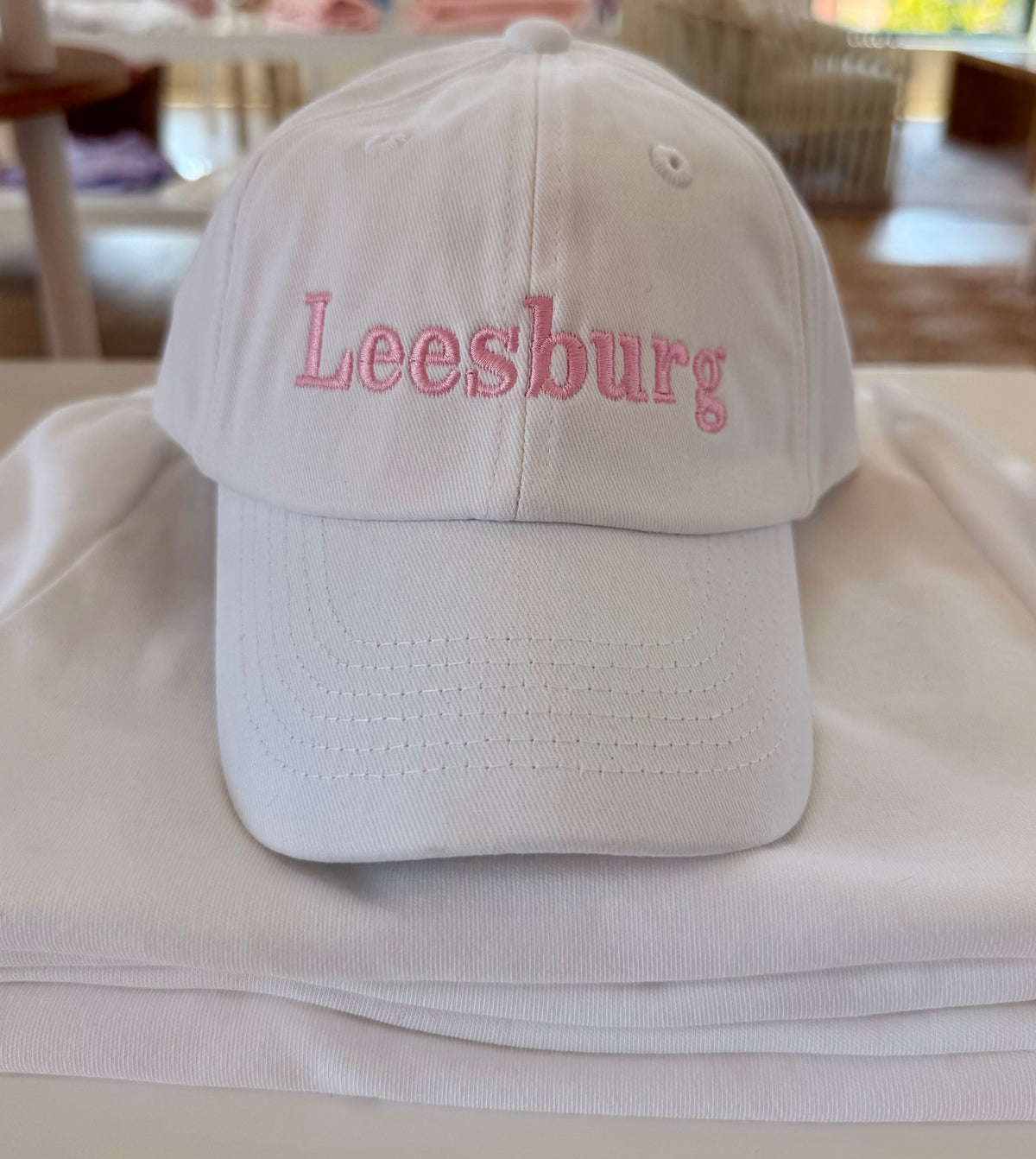 Girls Custom “Leesburg” Bow Baseball Hat (adult)