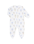 Blue Balloons Print Zipper Footie
