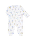 Blue Balloons Print Crossover Footie