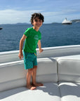 Recycled Cotton Blue Checkered Kid Short