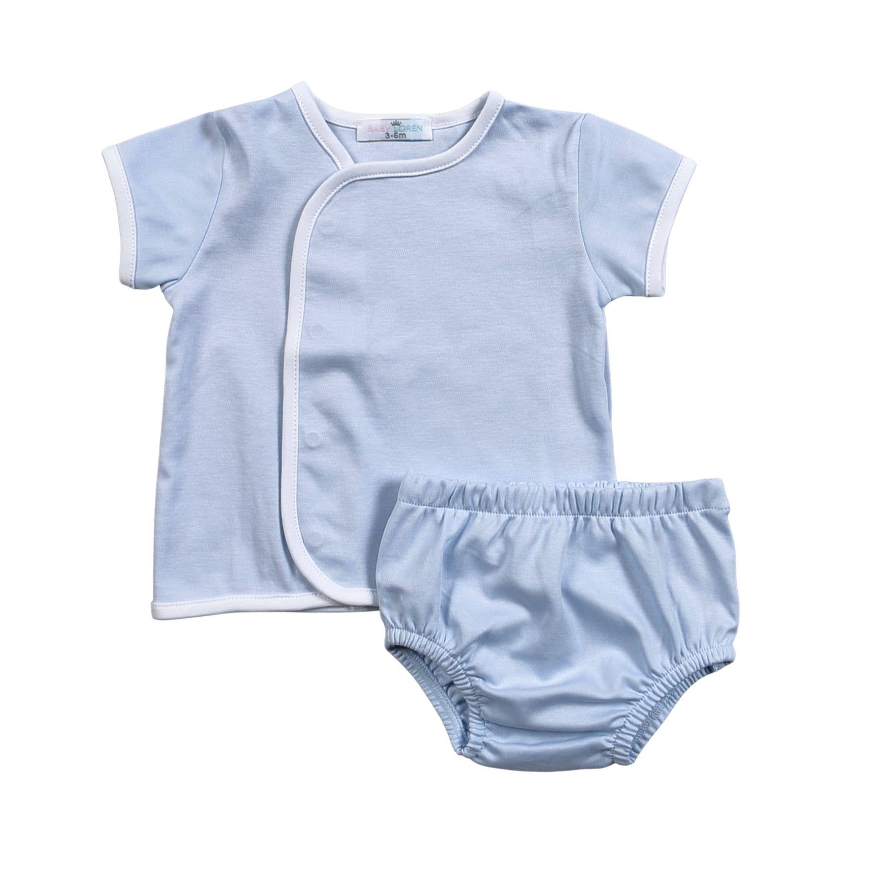 Blue Pima Diaper Cover Set