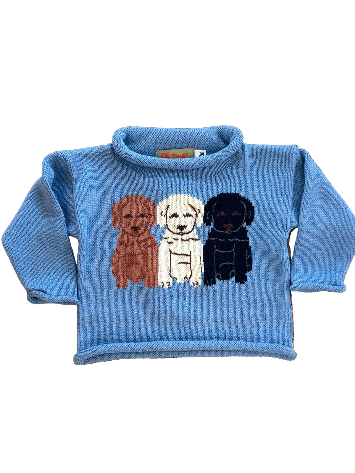 Roll Neck Sweater with Three Dogs