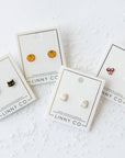 Screwback Stud Earrings - Ghost
