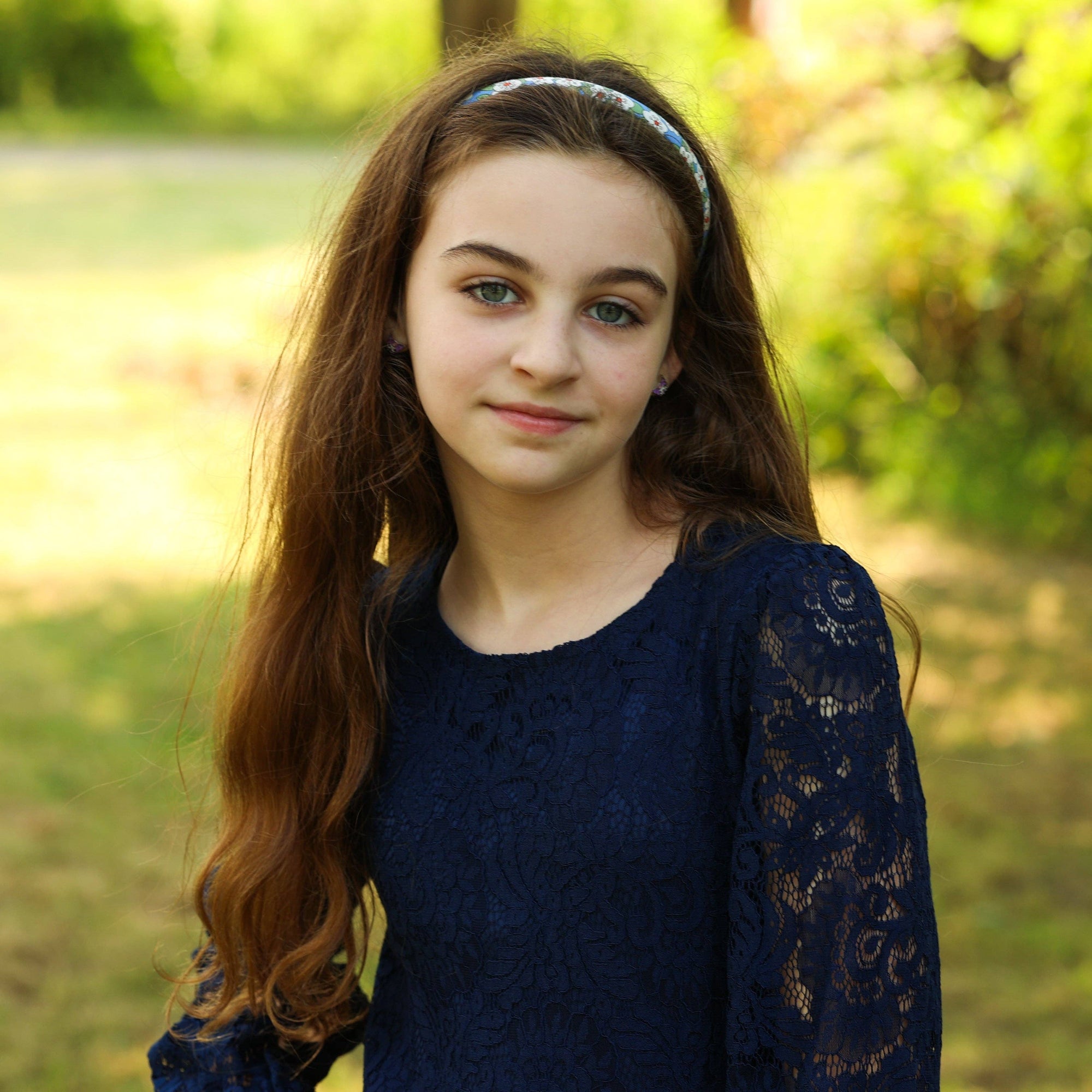 Thin Floral Headband - Non Slip Hair Accessories for Kids