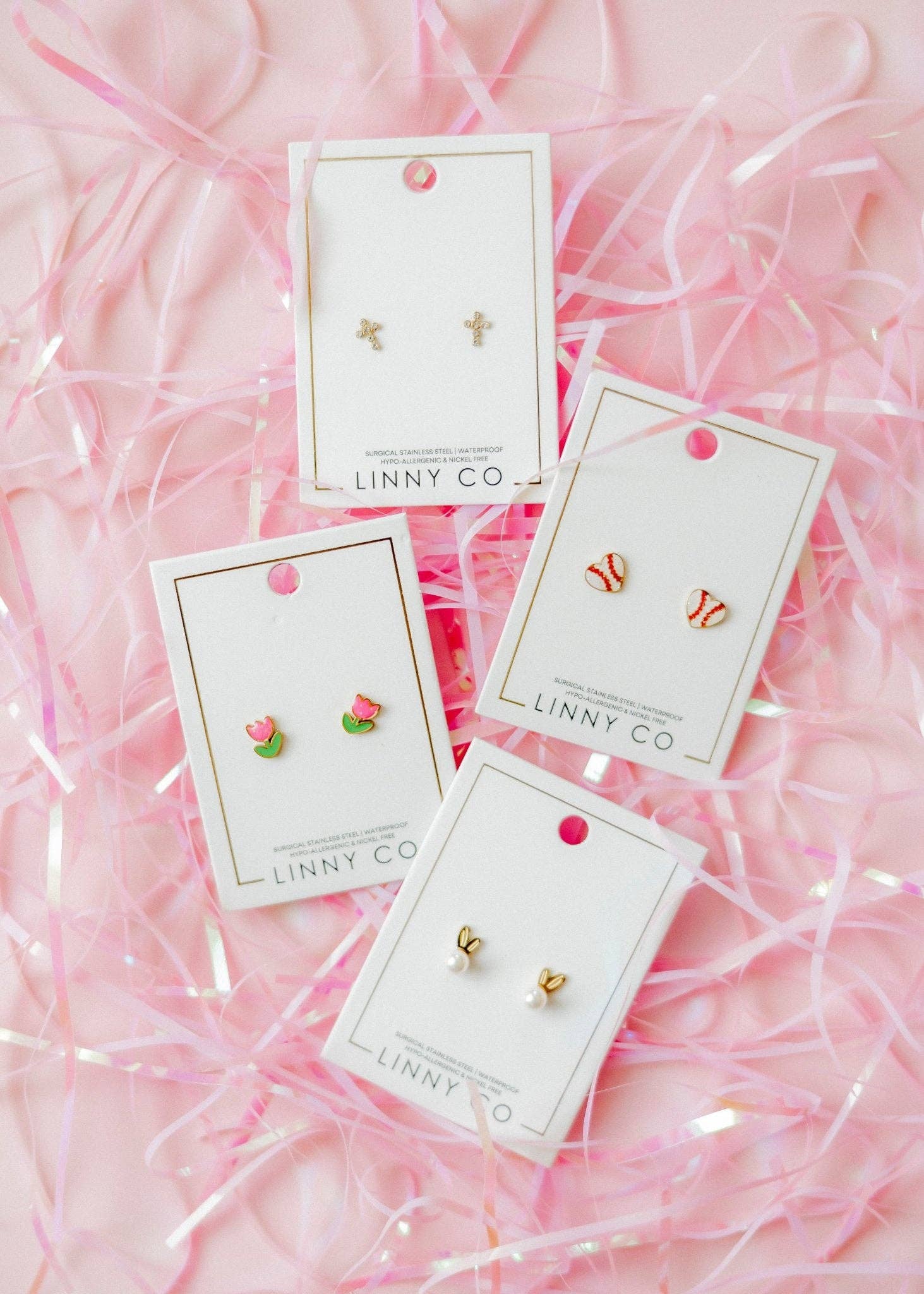 Screwback Stud Earrings - Baseball Gold