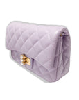 Pearl Closure Quilted Purse Black