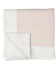 LEHANE | Girls Ivory & Pink Houndstooth Velour Blanket (85cm)