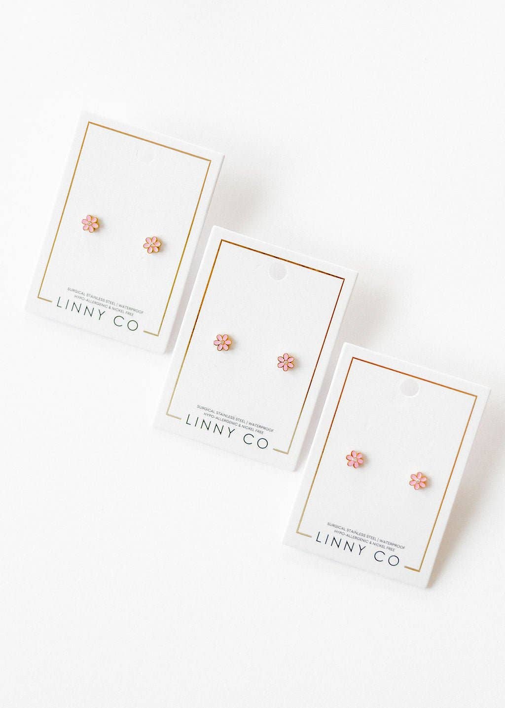 Screwback Stud Earrings - Alli Pink