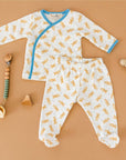 Teddy Kimono Footed Pant Set - Blue by Luna and Arlo