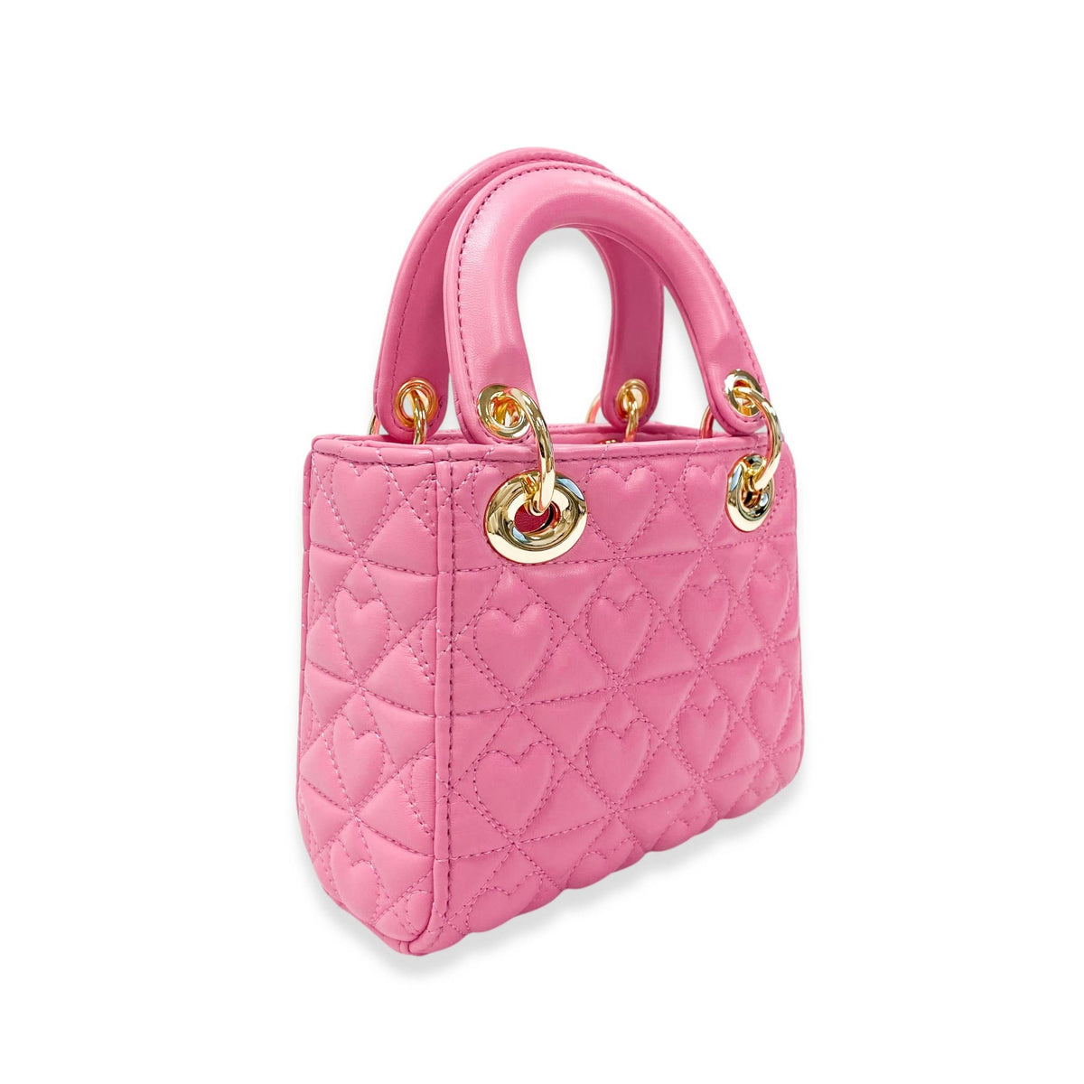 Heart-Quilted Bag Fushia