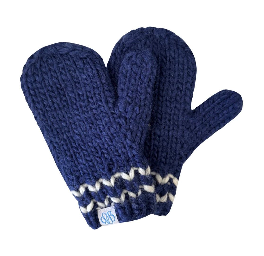 Knitted Navy Mittens
