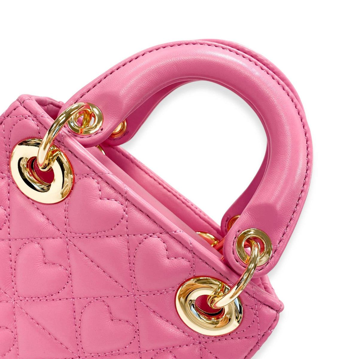 Heart-Quilted Bag Fushia