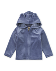 Bear Ears Velour Zip Hoodie