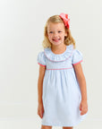 Ramona Ruffle Dress Barrington Blue Mini Windowpane/Parrot Cay Coral