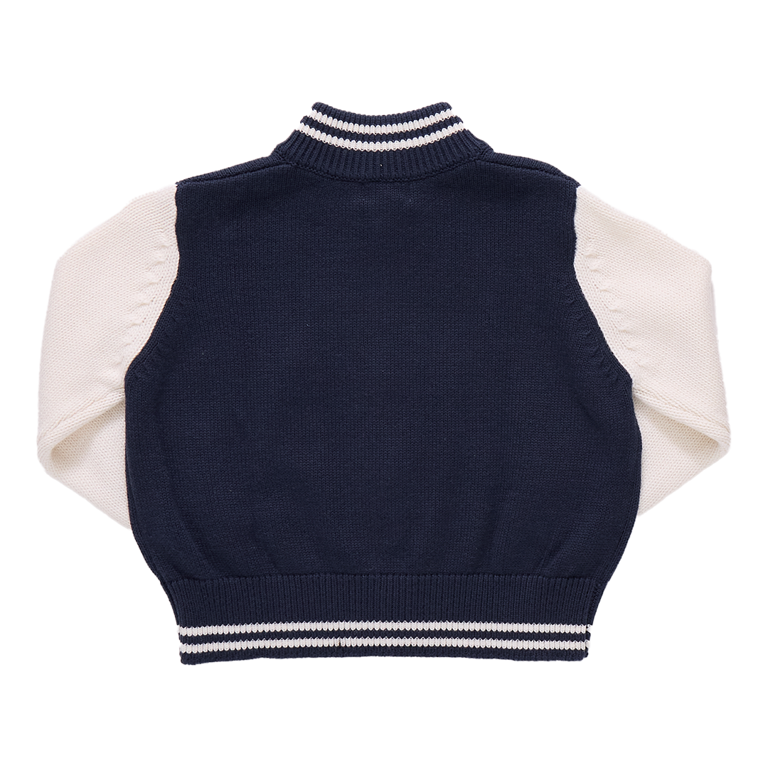 Boys Varsity Zip Sweater Navy