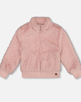 Faux Fur Jacquard Jacket Rose Tan