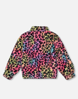 Faux Fur Zipped Jacket Multicolor Leopard