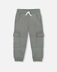 Fleece Sweatpants with Side Cargo  Pockets Balsam Green