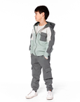 Fleece Sweatpants with Side Cargo  Pockets Balsam Green