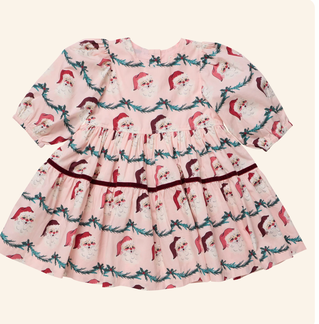 Girls Maribelle Dress Santa Garland