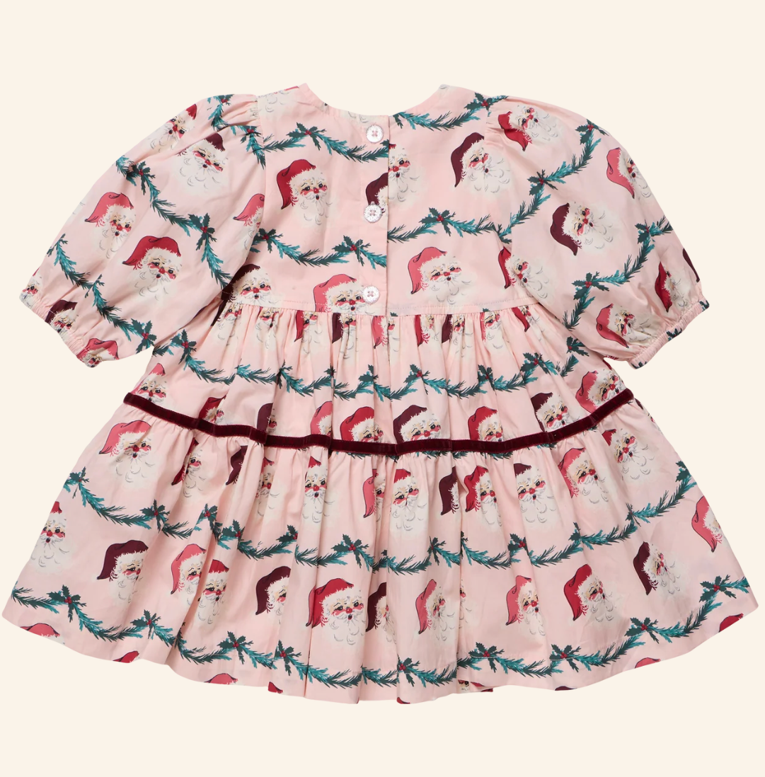 Girls Maribelle Dress Santa Garland