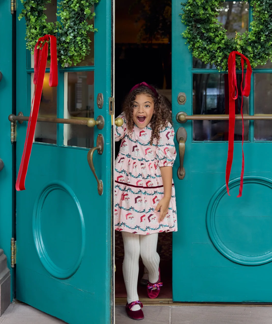 Girls Maribelle Dress Santa Garland
