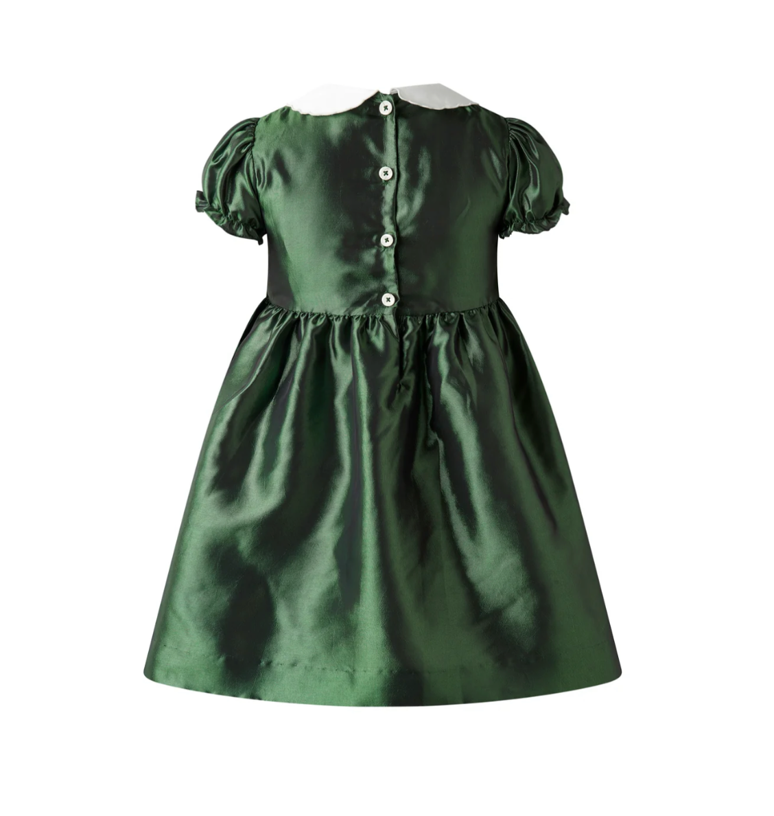 Green Taffeta Smocked Dress