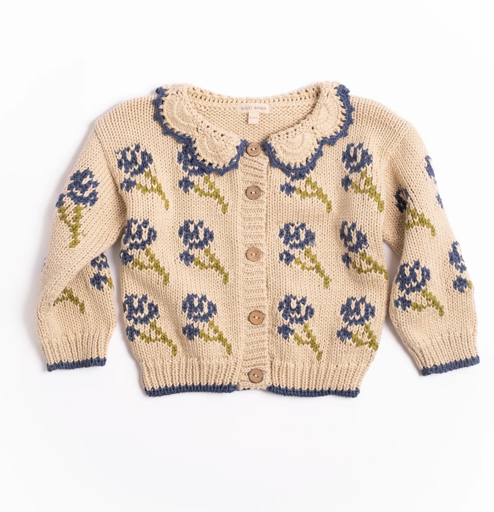 Ines Cardigan in Midnight Bloom