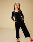 Velour Jump Suit Jet Black