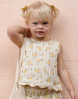 Lenny Top Lemon Ditsy Flower