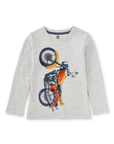Motor Bike Graphic Tee Heather Grey
