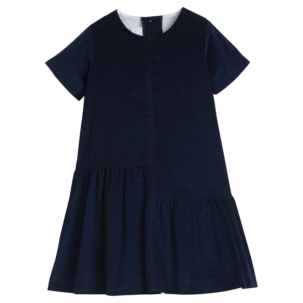 Asymmetrical Jillian Dress Navy Corduroy