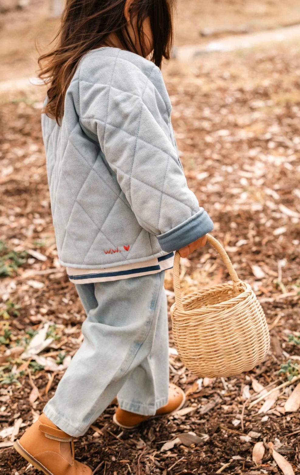 Quilted Jacket in Denim Darling