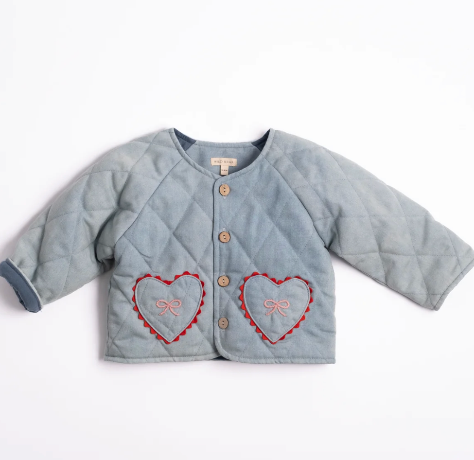 Quilted Jacket in Denim Darling