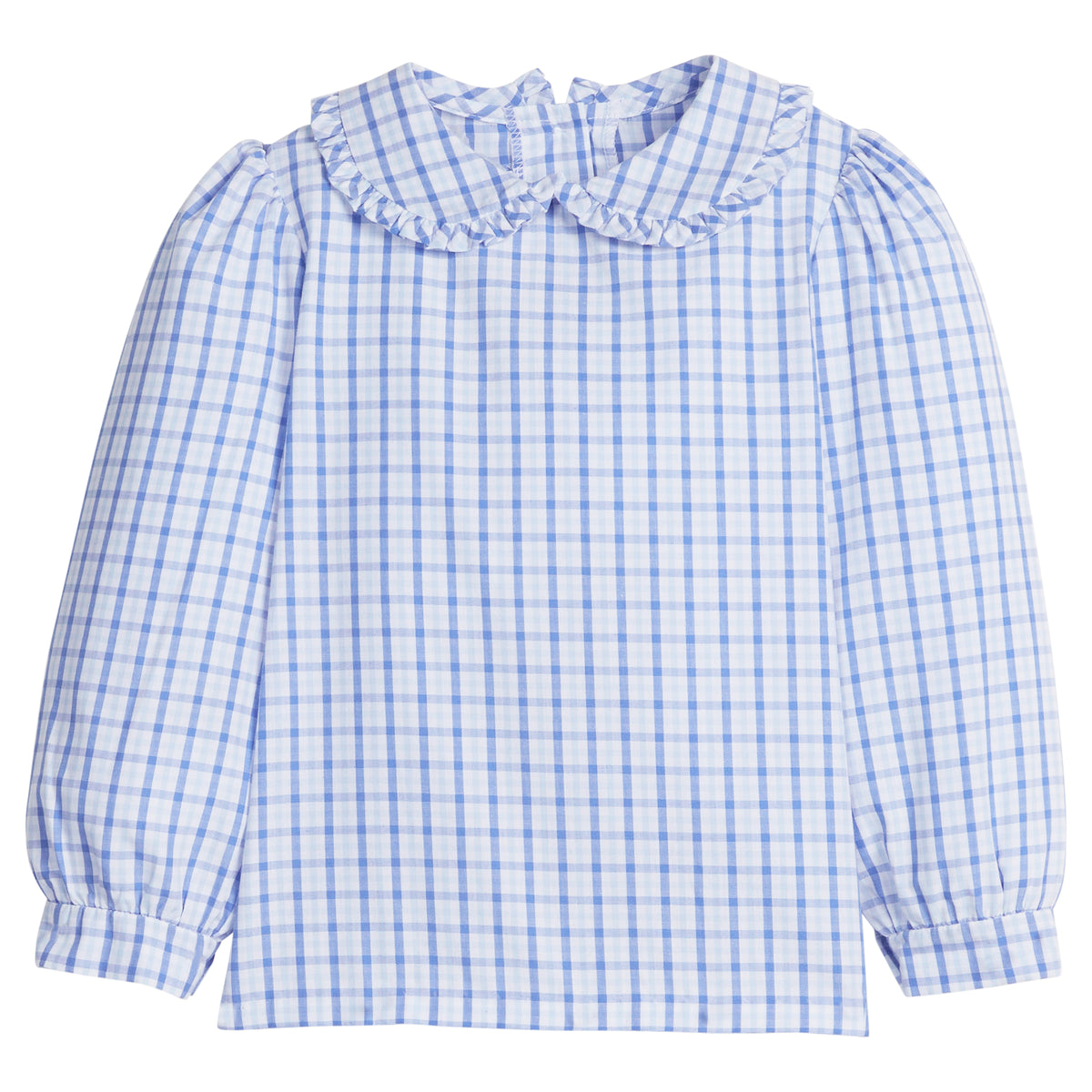 Ruffled Peter Pan Blouse Woodberry Plaid