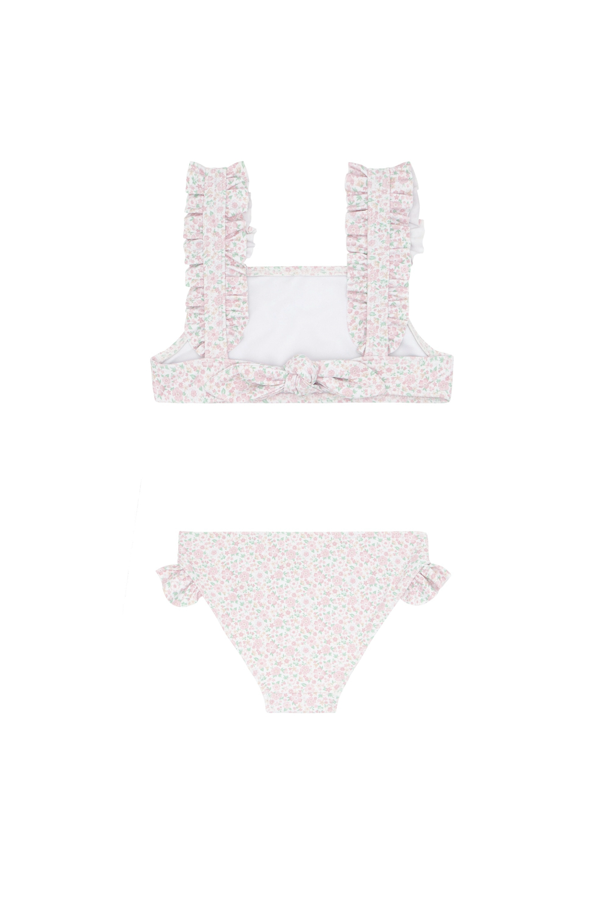 Girls Antique Floral Ruffle Strap Bikini