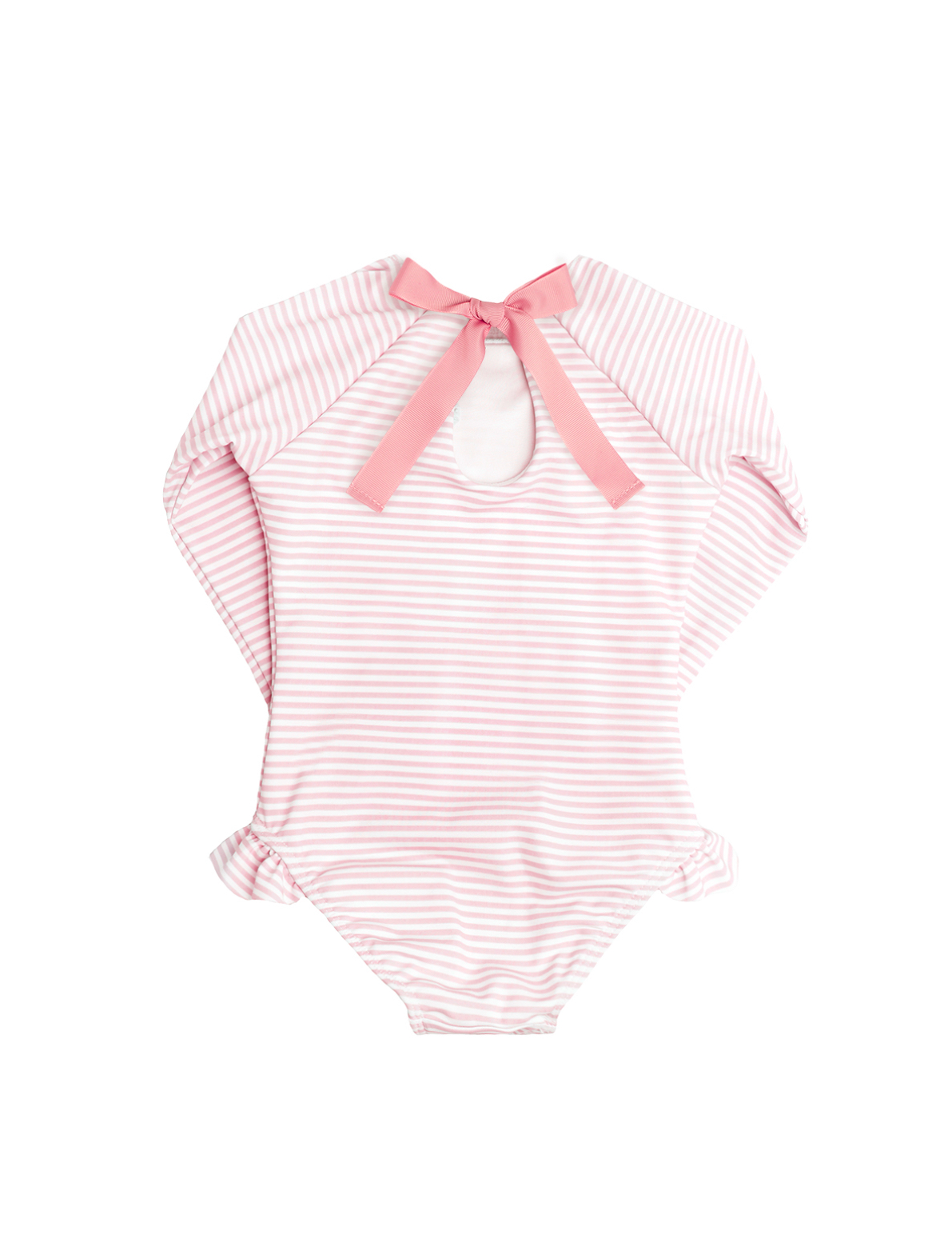 Girls Light Pink Stripe Rashguard one piece