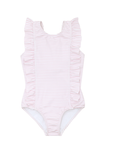 Girls Pink Stripe Ruffle one piece