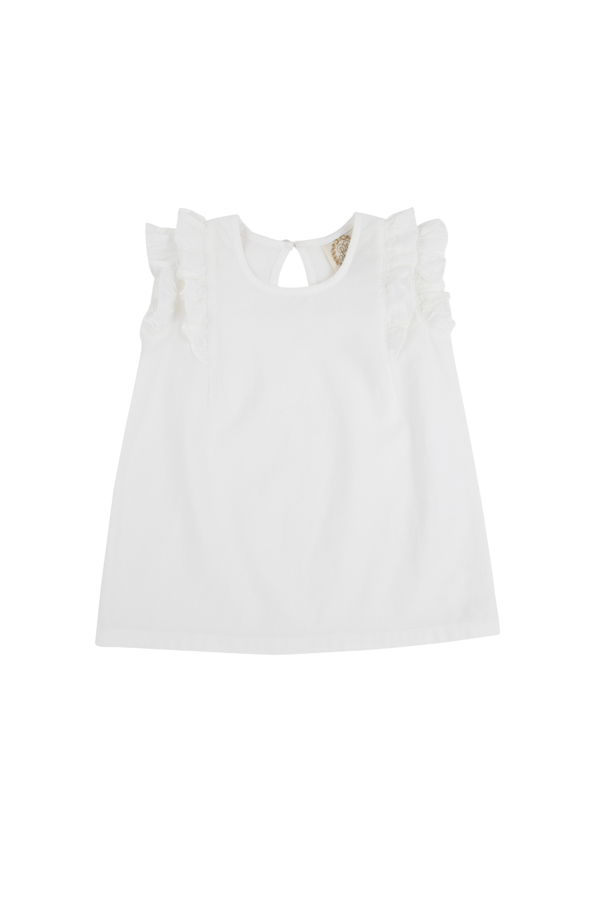 Ruehling Ruffle Top Linen - worth avenue white