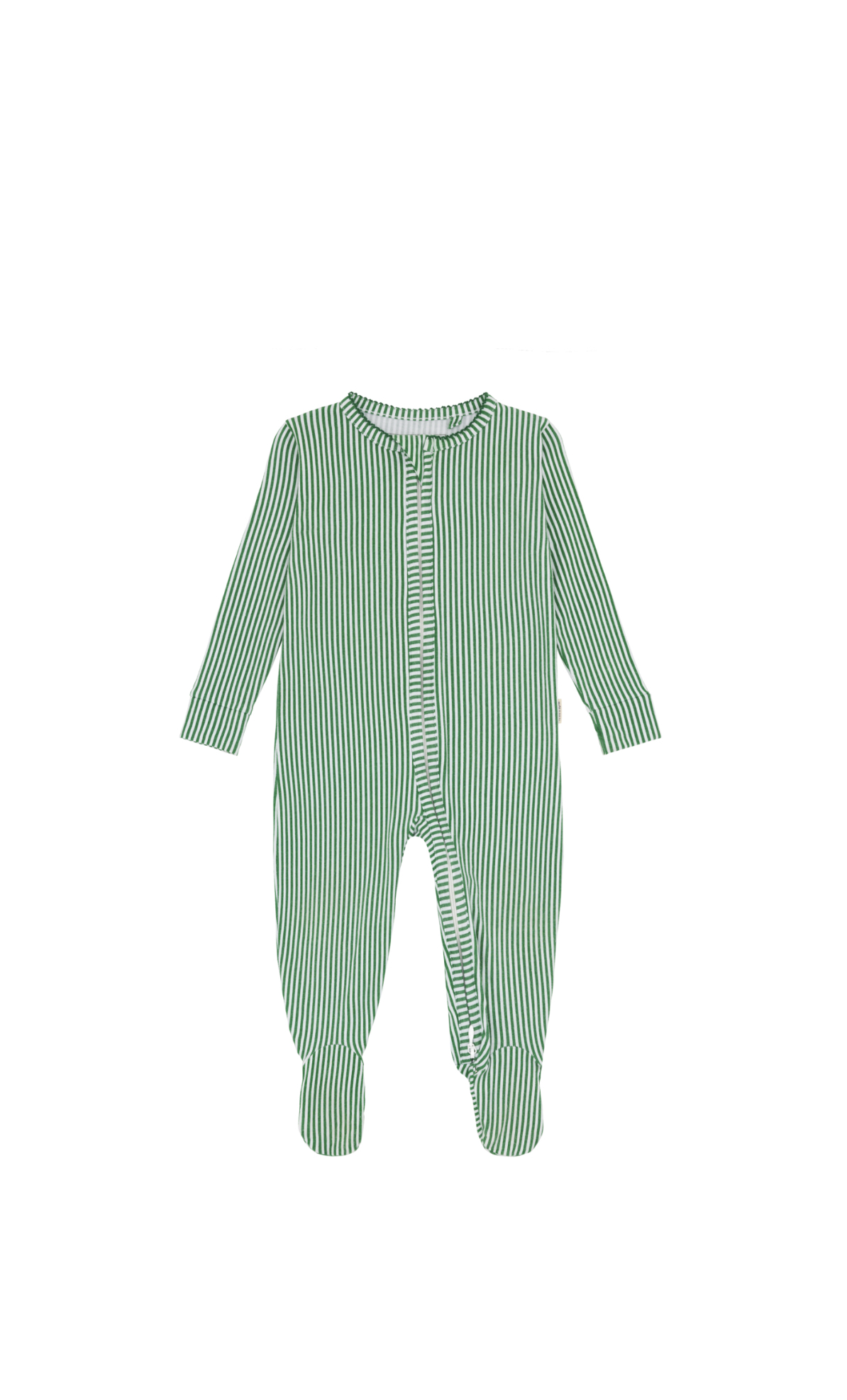 Hunter Green Stripe Baby Footie