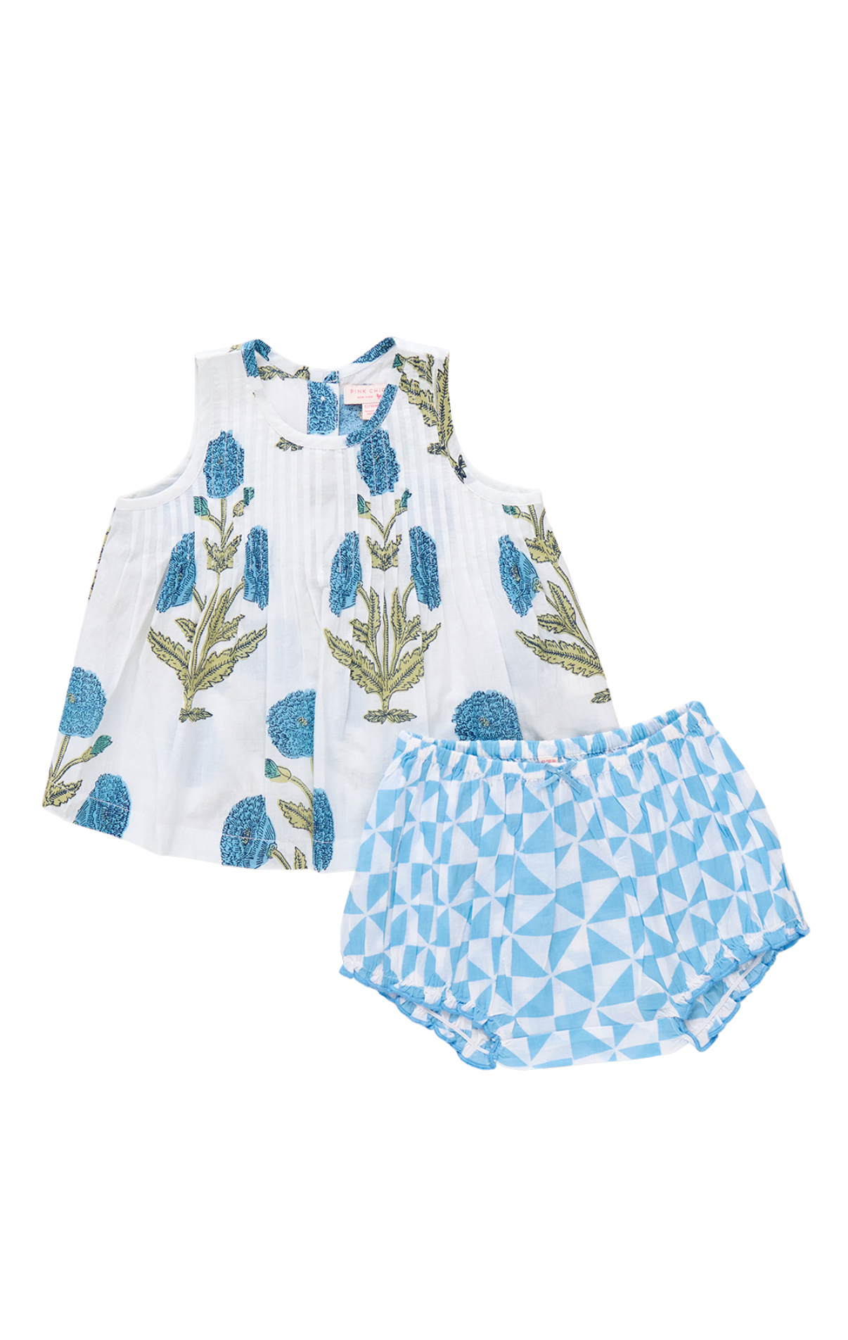 Blue Oversized Dandelion- Baby Girls Jaipur 2 Piece Set