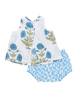 Blue Oversized Dandelion- Baby Girls Jaipur 2 Piece Set