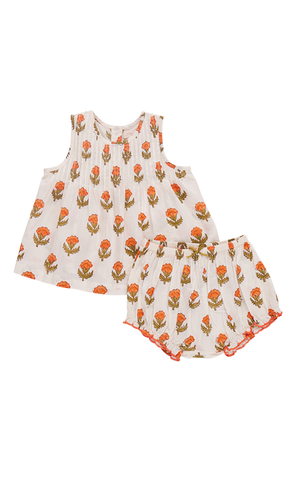 Small Orange Bud - Baby Girls Jaipur Set 2-Piece Set