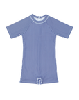 Navy Stripe Short Sleeve Rashguard One Piece - Unisex