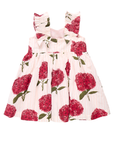 Girls Via Dress - Pink Stripe Hydrangeas