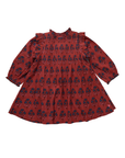 Girls Jaipur Dress Red Autumn Strawflower