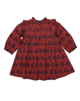 Girls Jaipur Dress Red Autumn Strawflower