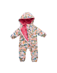 Baby Girls Ruffle Snowsuit Watercolor Floral