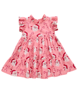 Girls Jennifer Dress Pink Candy Cane Santa
