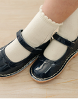 Violette Petal Mary Jane Patent Navy
